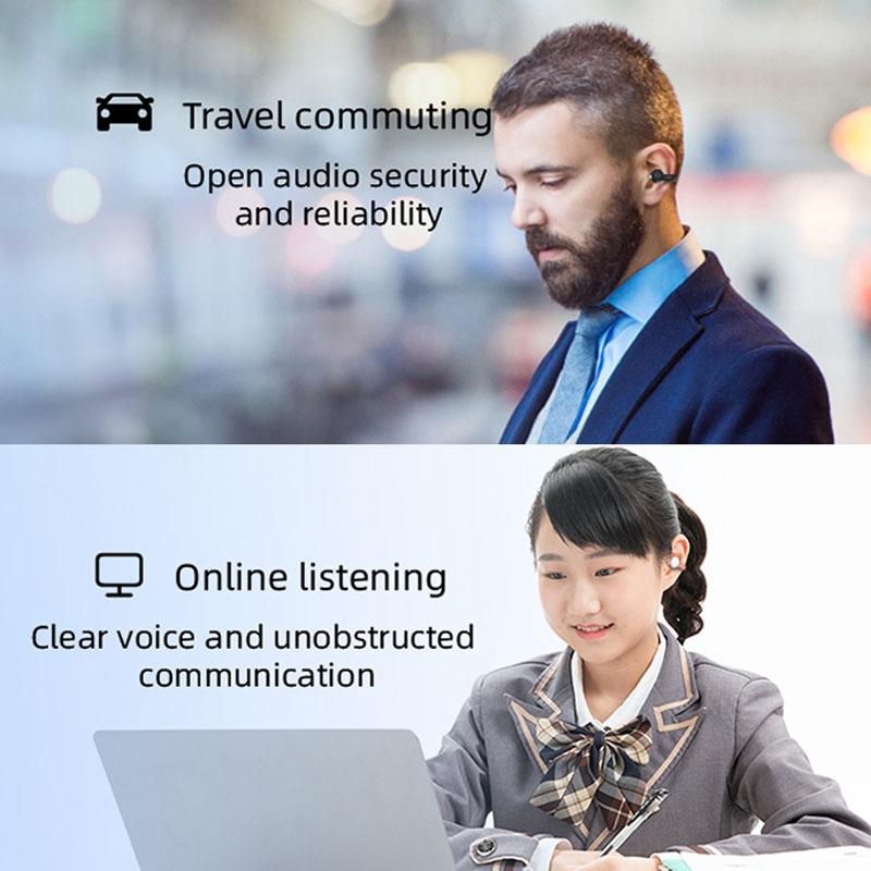 Wireless Single Ear Clip-on Bluetooth Earphone - M-s8 - Black 5