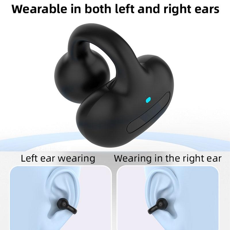 Wireless Single Ear Clip-on Bluetooth Earphone - M-s8 - Black 10