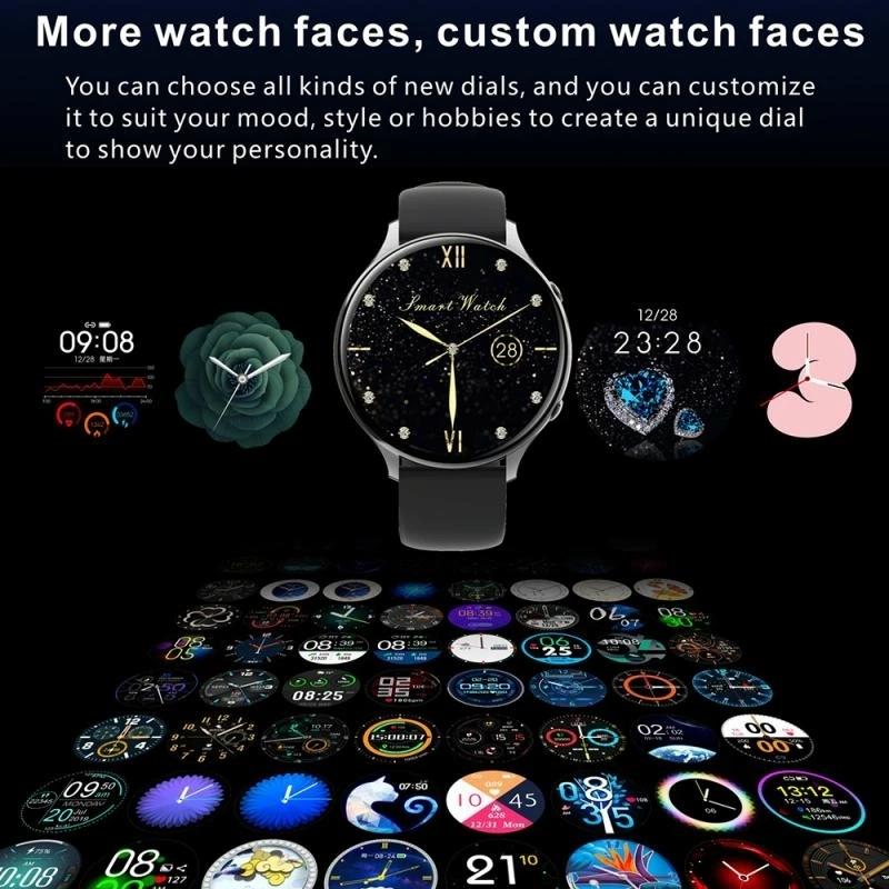 Smart Watch With Body Temp / Heart / Bp / Oxygen / Sleep Monitoring And Menstrual Cycle Prediction - Ip67 Waterproof - Black 7