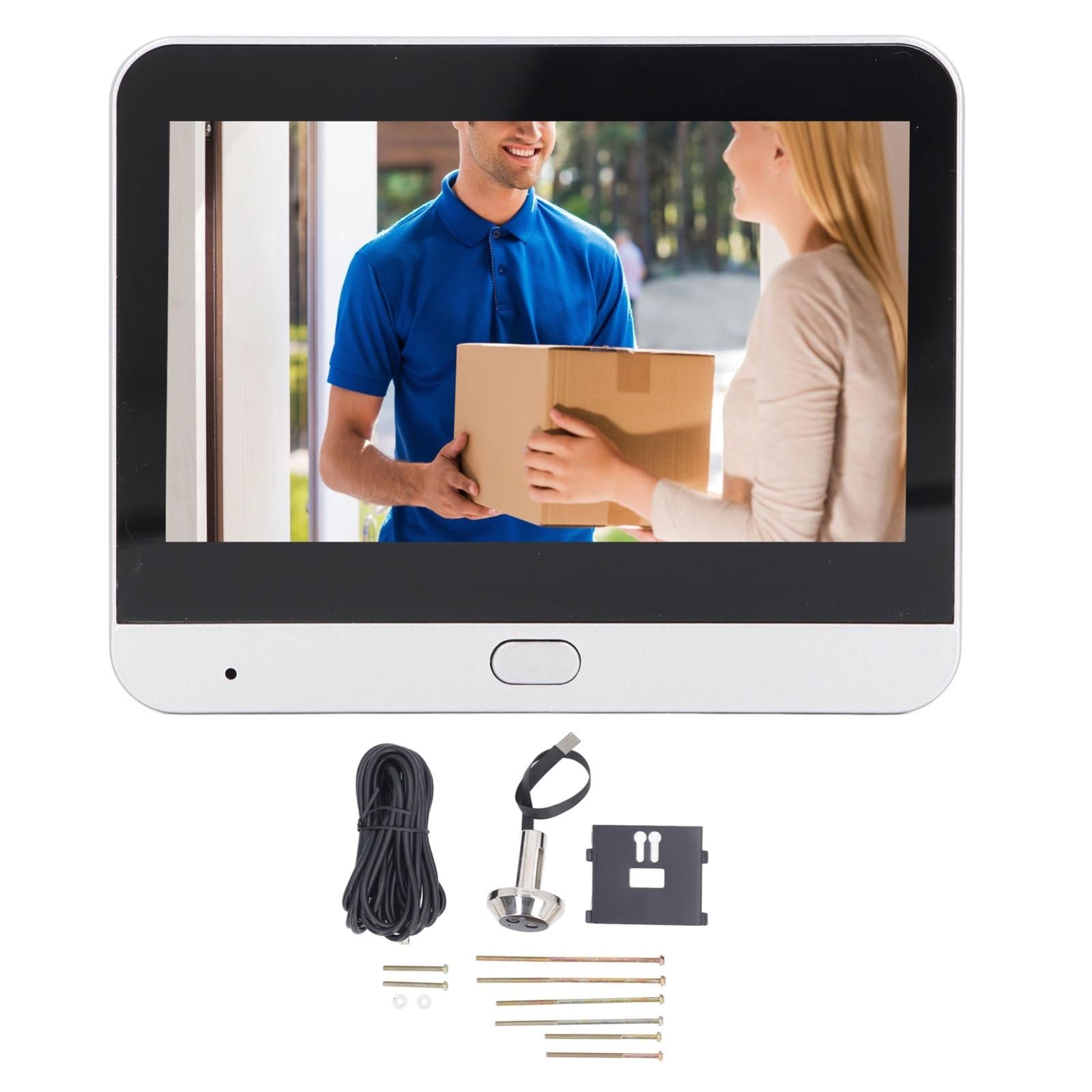 1080P Wifi Smart Cat Eye Video Doorbell With 4.3 Colour Screen And Hidden Graffiti Design - Black 4