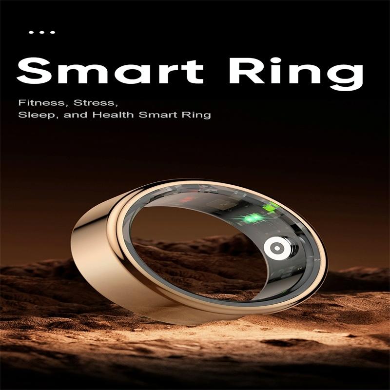 Smart Ring With Heart Rate Blood Oxygen Sleep Monitoring & Sports Modes - Size 8 - Black 6