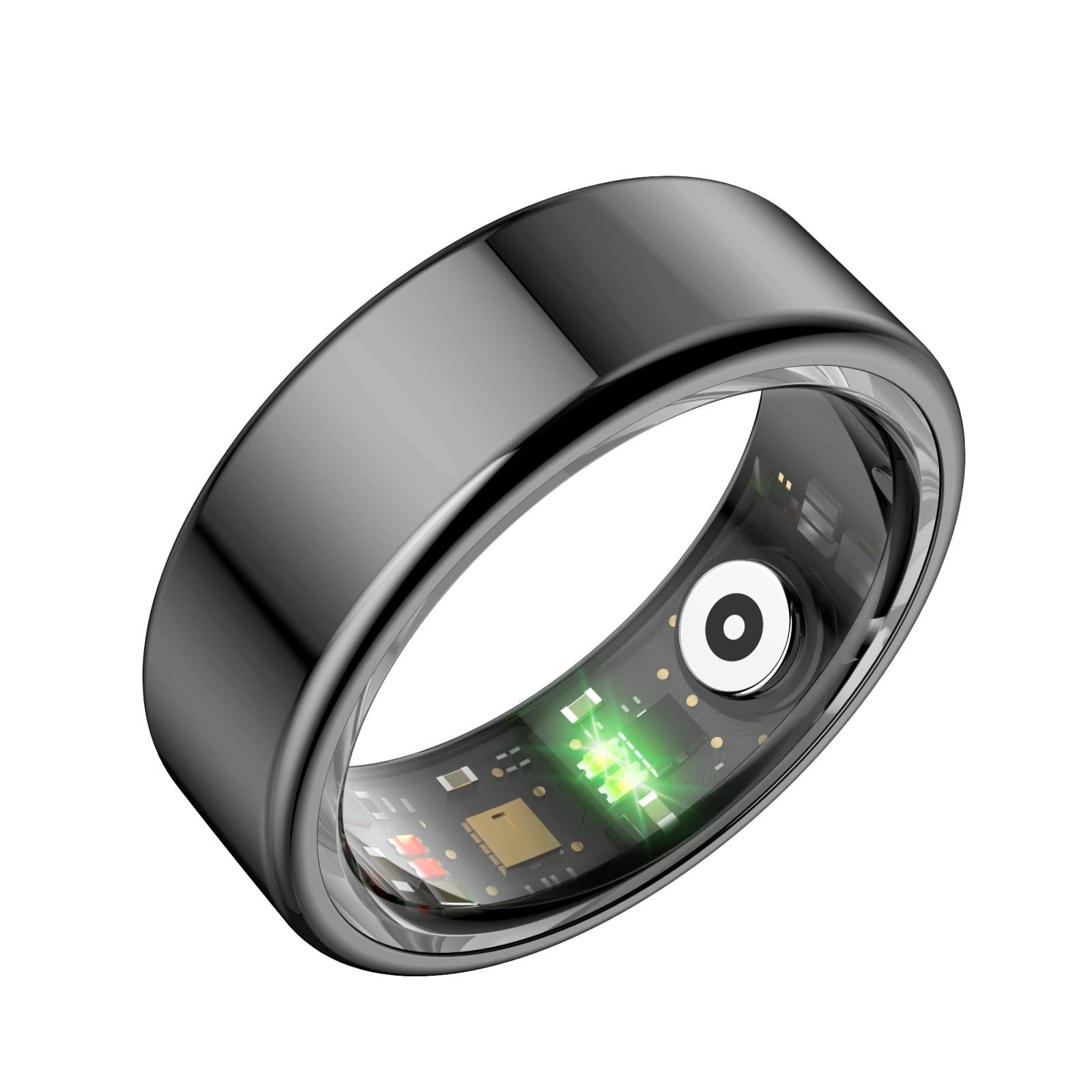 Smart Ring With Heart Rate Blood Oxygen Sleep Monitoring & Sports Modes - Size 8 - Black 14