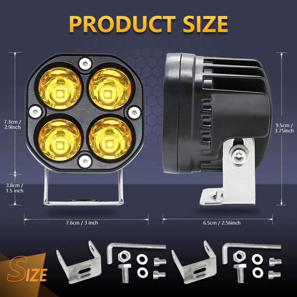Car 3 Inch 4Leds Continuous Spotlight 20W / 2000Lm / 6000K / Dc9 - 80V - White 8
