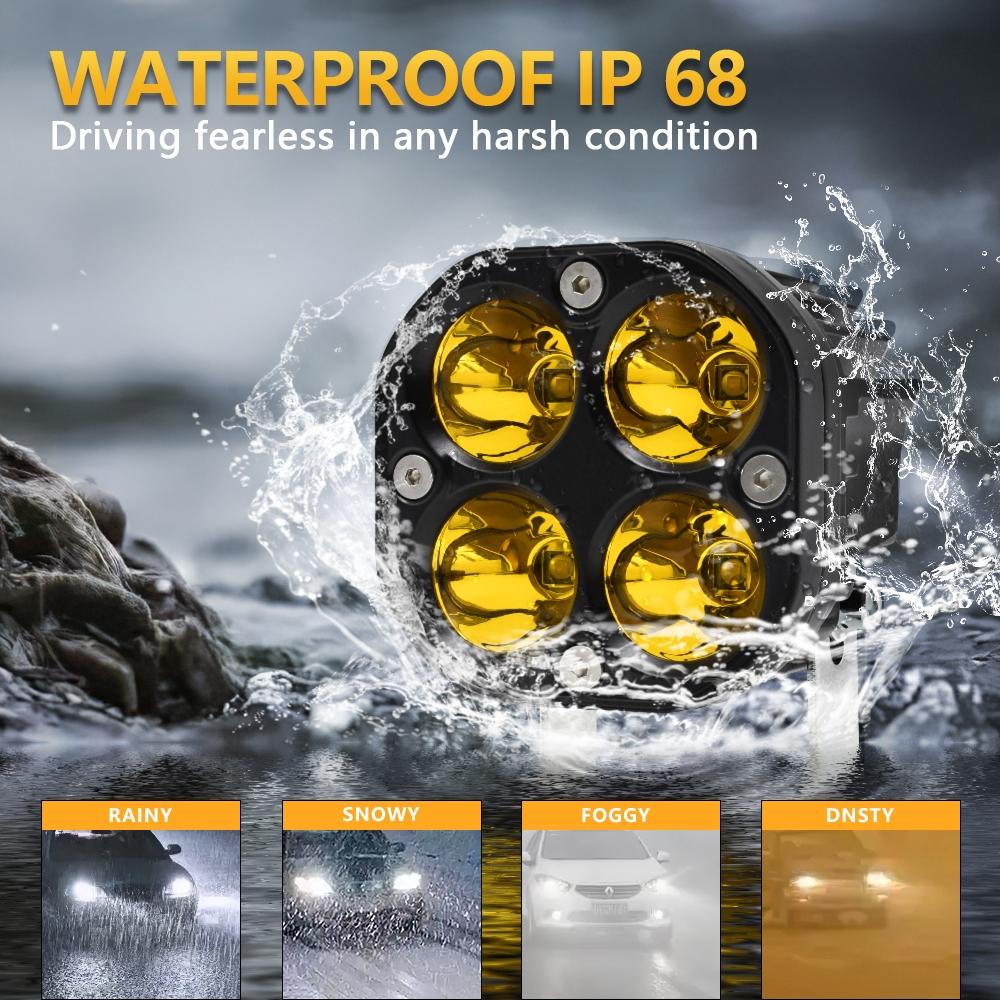 Car 3 Inch 4Leds Continuous Spotlight 20W / 2000Lm / 6000K / Dc9 - 80V - White 10
