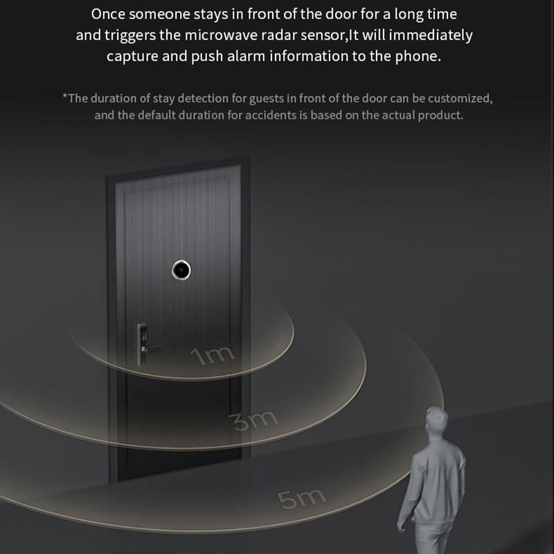 1080P Wifi Smart Cat Eye Video Doorbell With 4.3 Ips Lcd Screen And Infrared Night Vision Black 9
