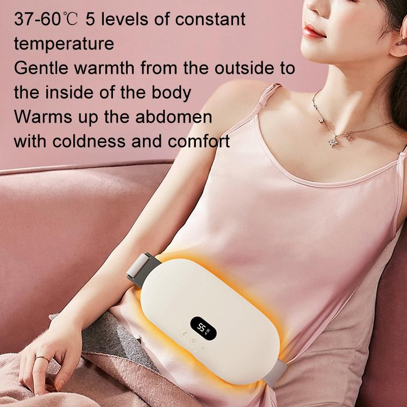 Smart Massage Belt For Abdomen & Waist Electric & Warm - Pink 2000Mah 14