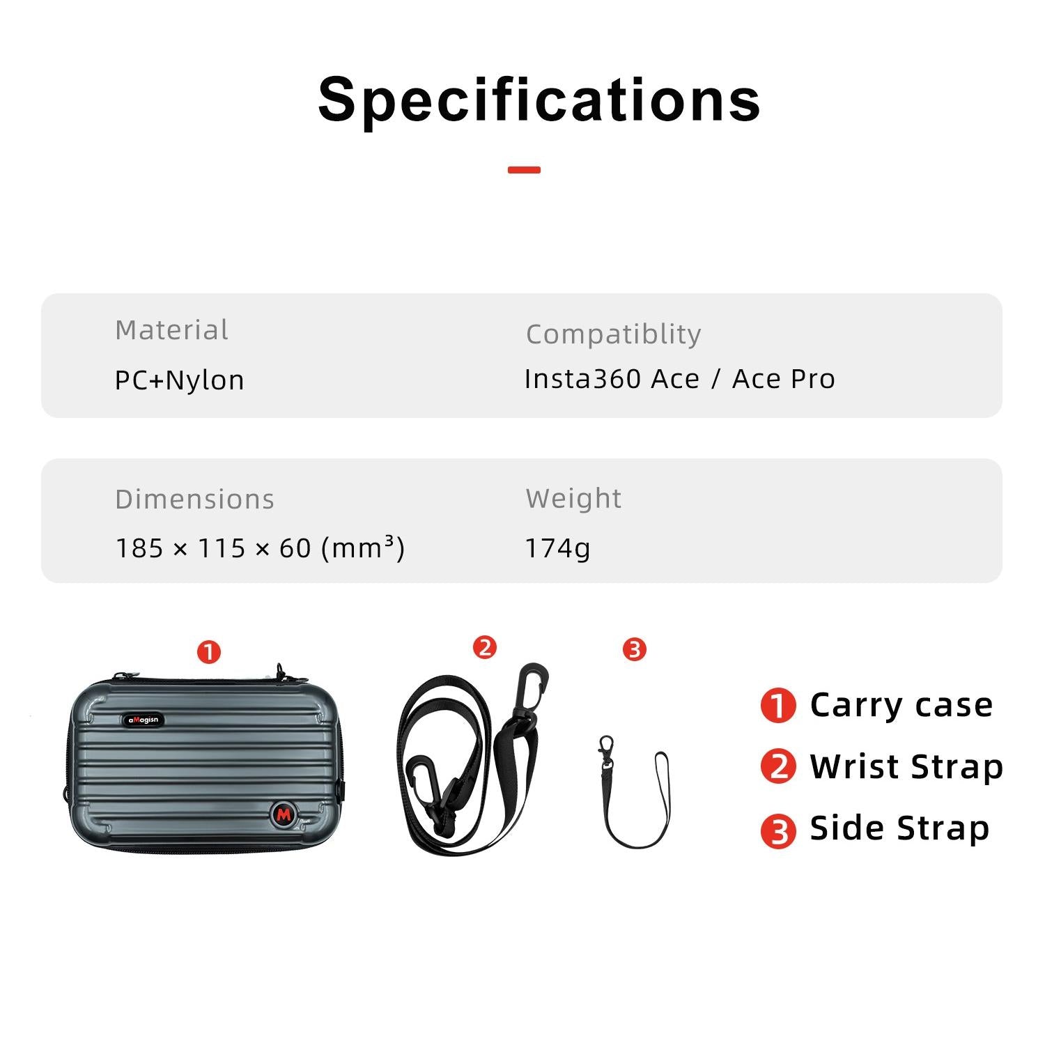 18.5 x 11.5 x 6cm Small Organizer Bag for Sports Camera Accessories - Deep Gray 6