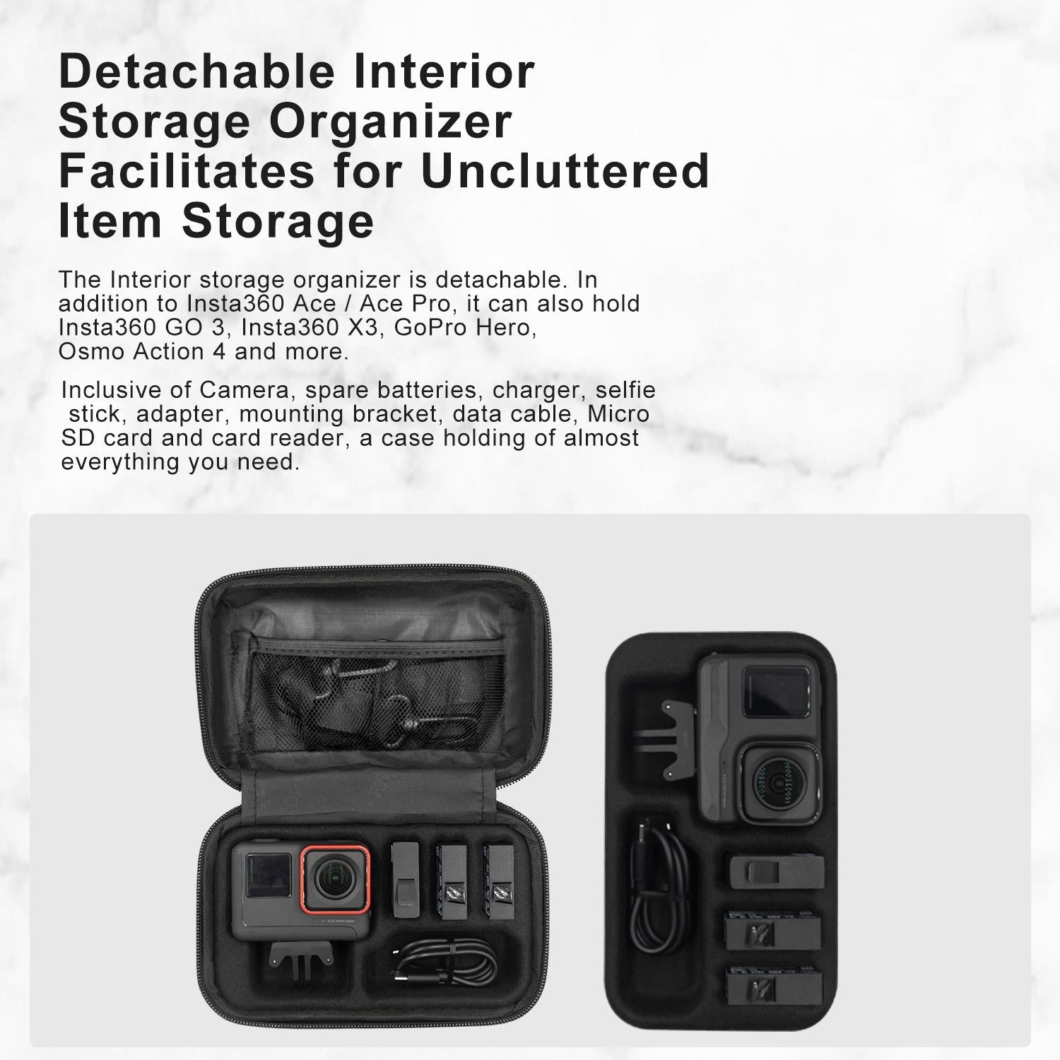 18.5 x 11.5 x 6cm Small Organizer Bag for Sports Camera Accessories - Deep Gray 12