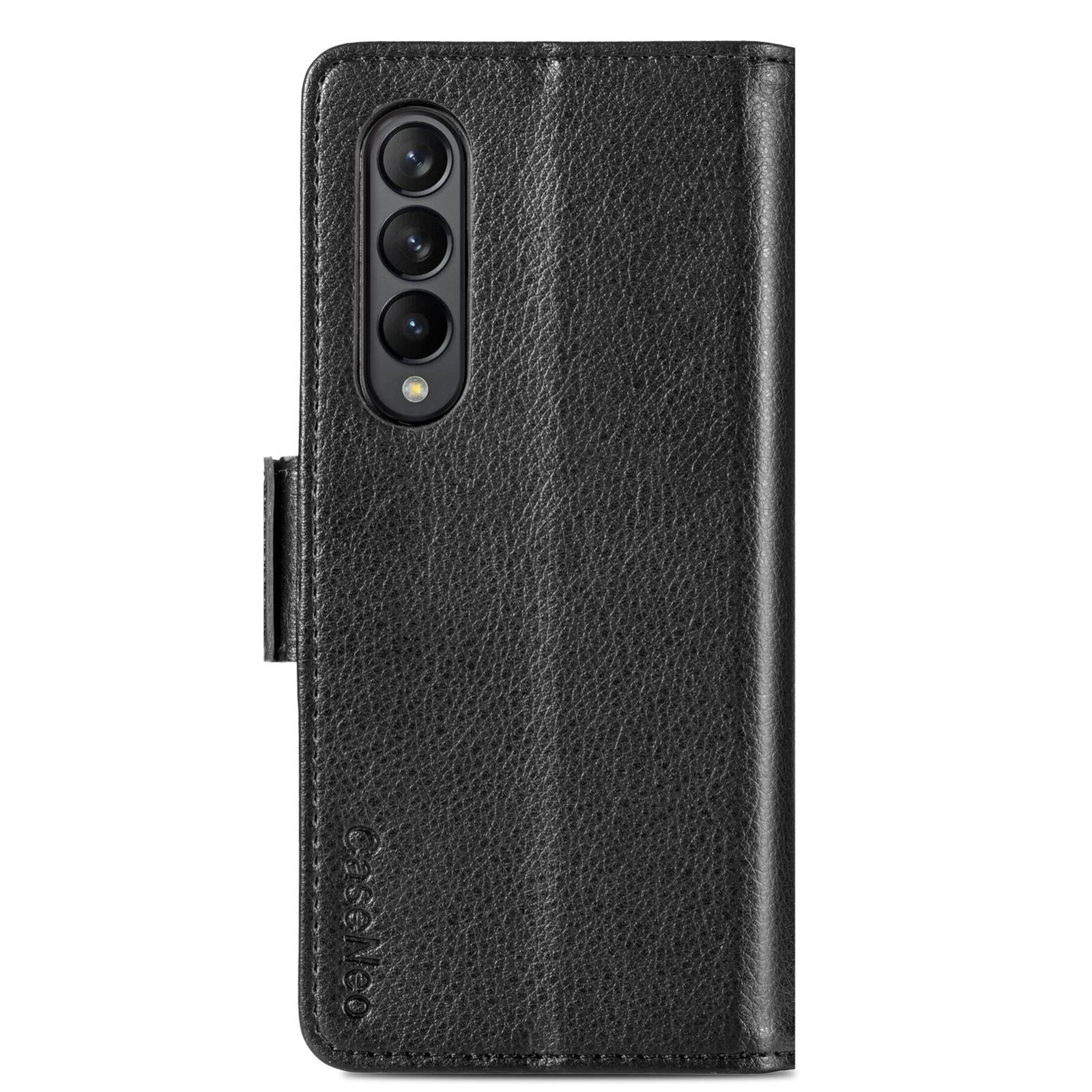 For Samsung Galaxy Z Fold4 5G Litchi Pattern Case With Pen And Card Slots - 4 - Black 4