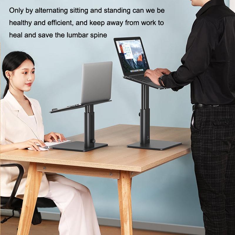 Black Portable Aluminum Laptop Support - Lifting and Raising 7