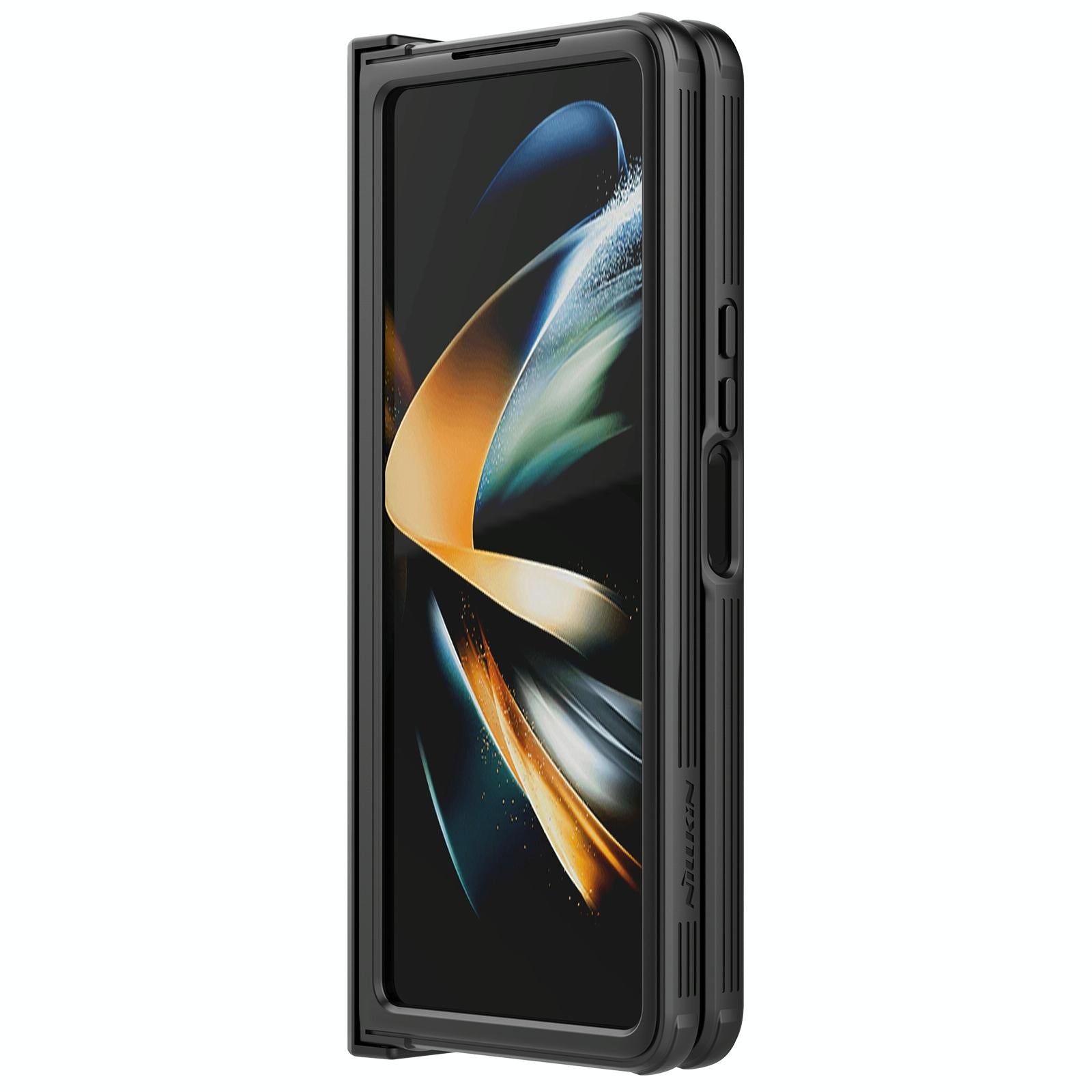 For Samsung Galaxy Z Fold4 5G Mirror Pro Camshield Case Set - Blue 9
