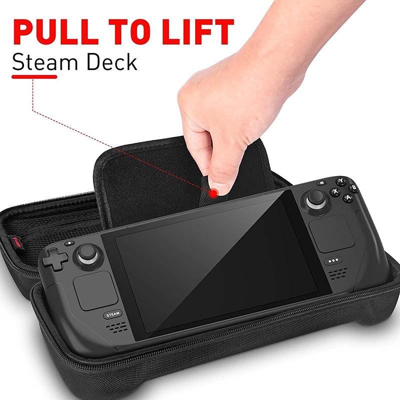 Steam Deck Handheld Console Storage Bag - Hard Eva Oxford Cloth - Black 3