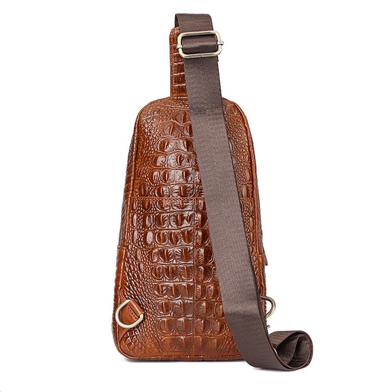 Leather Men Crossbody Bag - Coffee 11