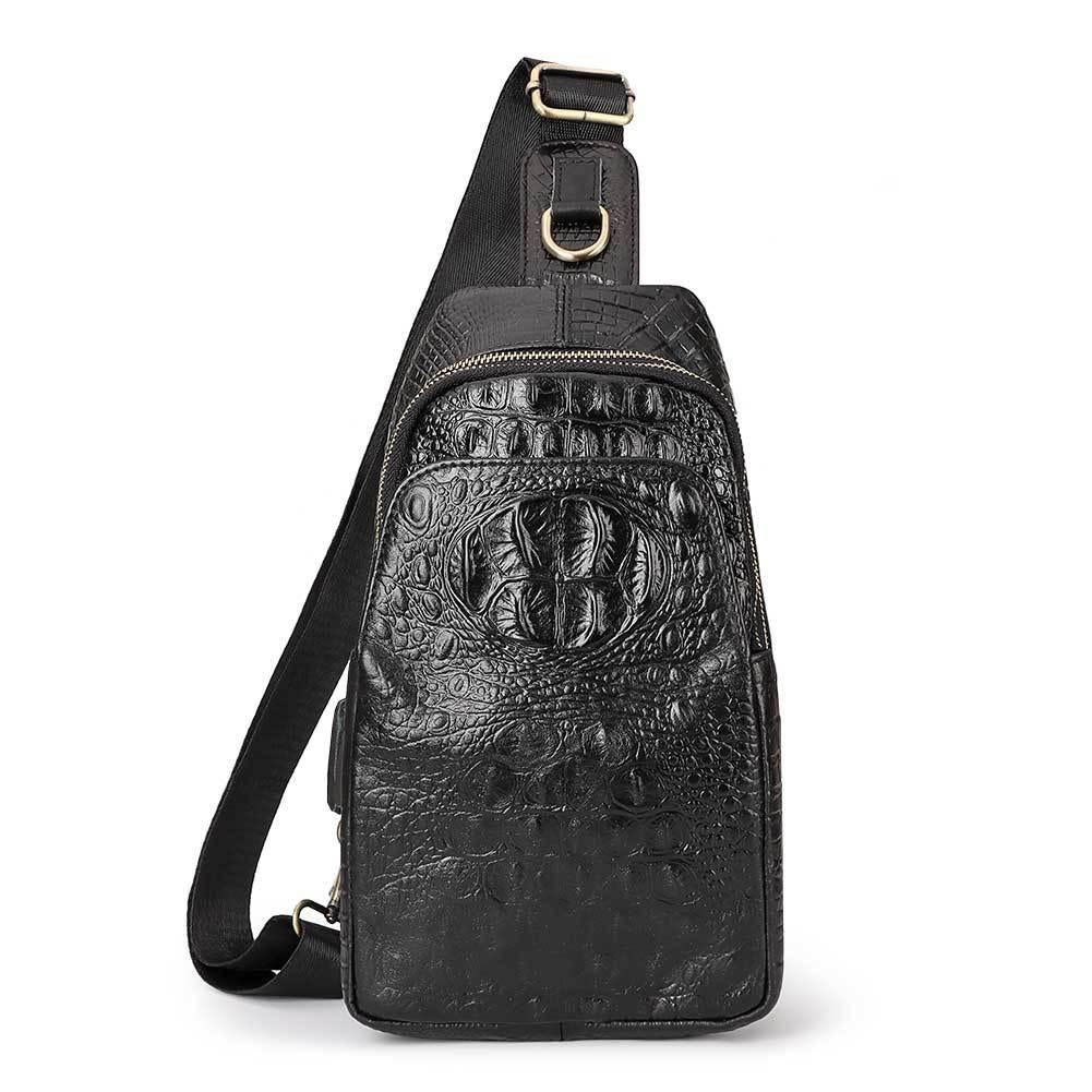 Leather Men Crossbody Bag - Coffee 15