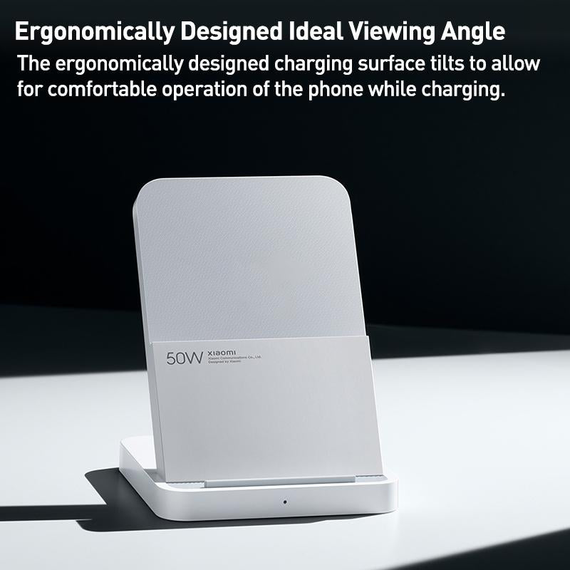 50W Vertical Air Cooled Wireless Charger White 5