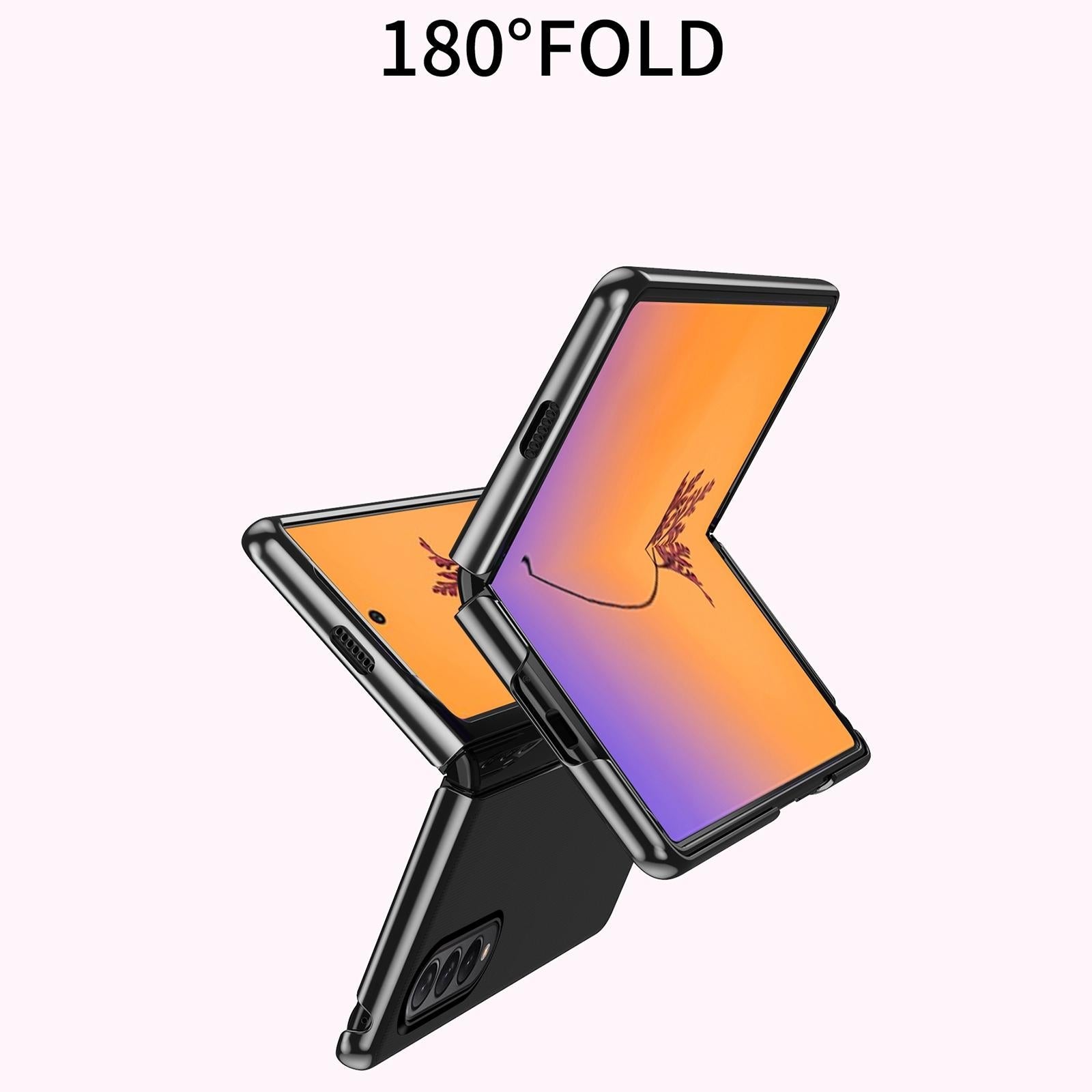 For Samsung Galaxy Z Fold4 5G Shockproof Clear Phone Case - Rose Gold 4