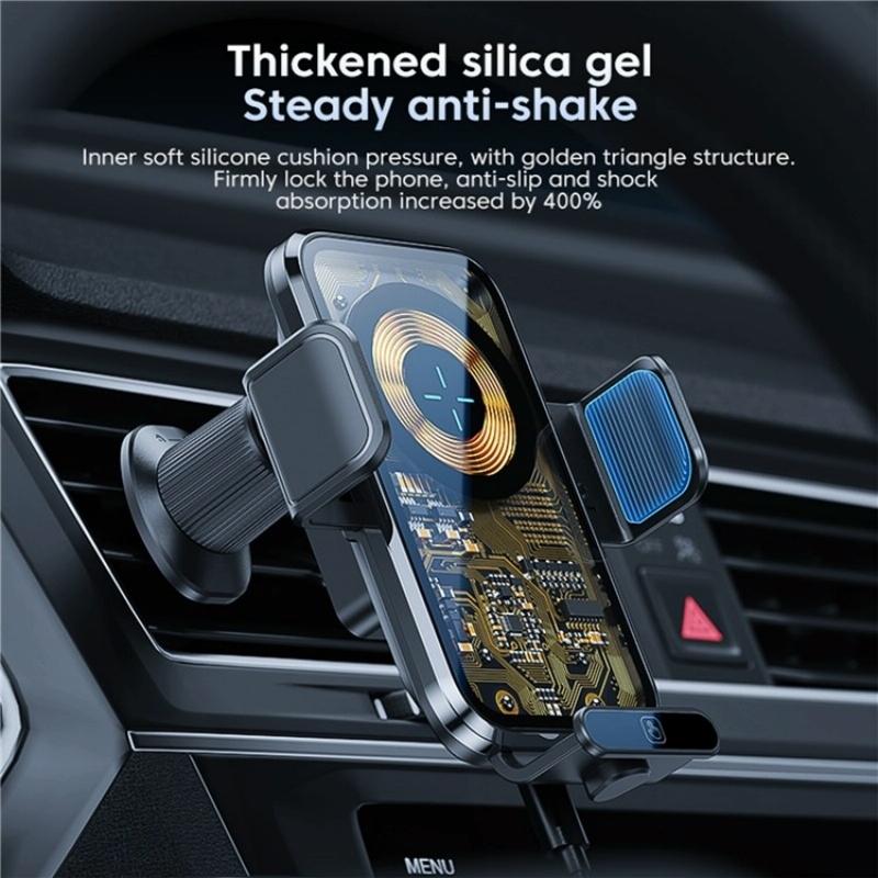 High Power Car Wireless Charger with Phone Bracket - Transparent 66w 4