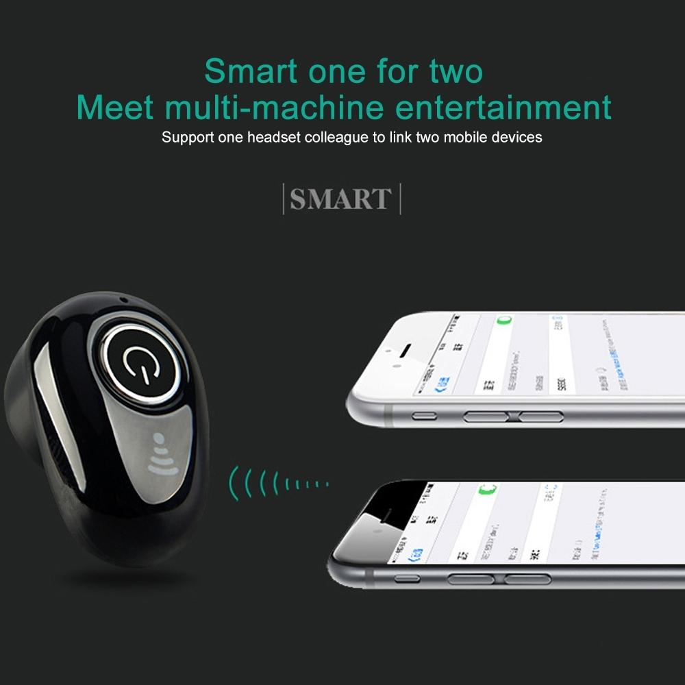 Mini Bluetooth Earphone with Mic - S650 Gen 2 - Black 7