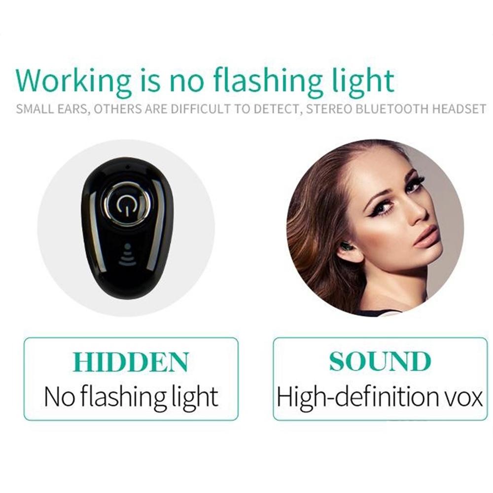 Mini Bluetooth Earphone with Mic - S650 Gen 2 - Black 8