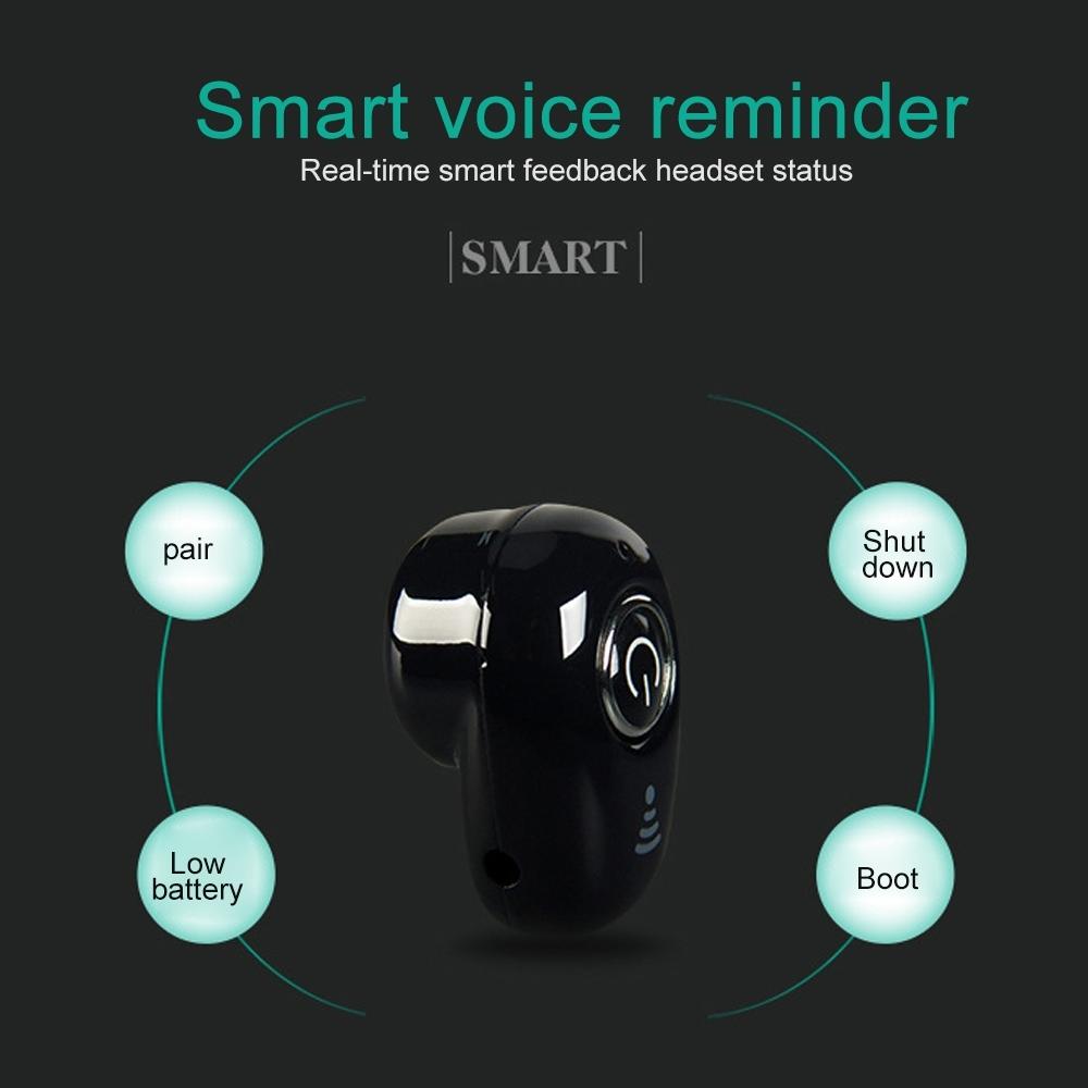 Mini Bluetooth Earphone with Mic - S650 Gen 2 - Black 9