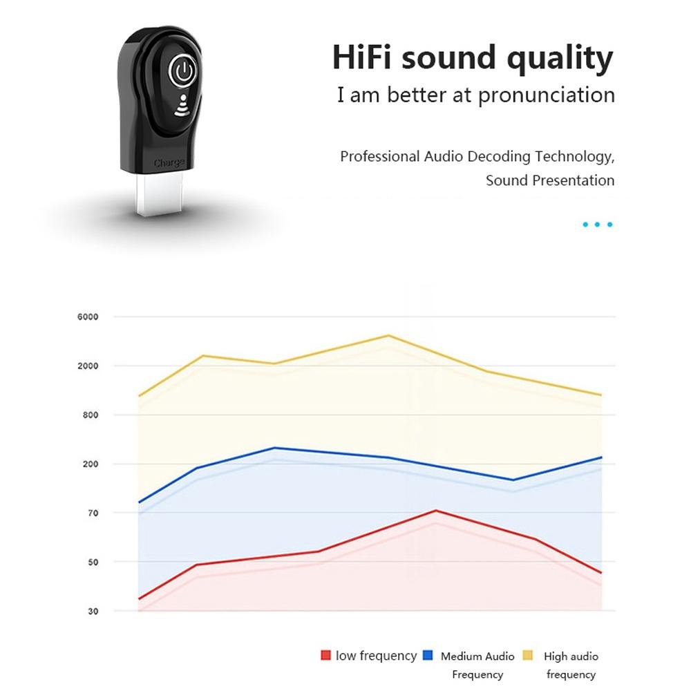 Mini Bluetooth Earphone with Mic - S650 Gen 2 - Black 10