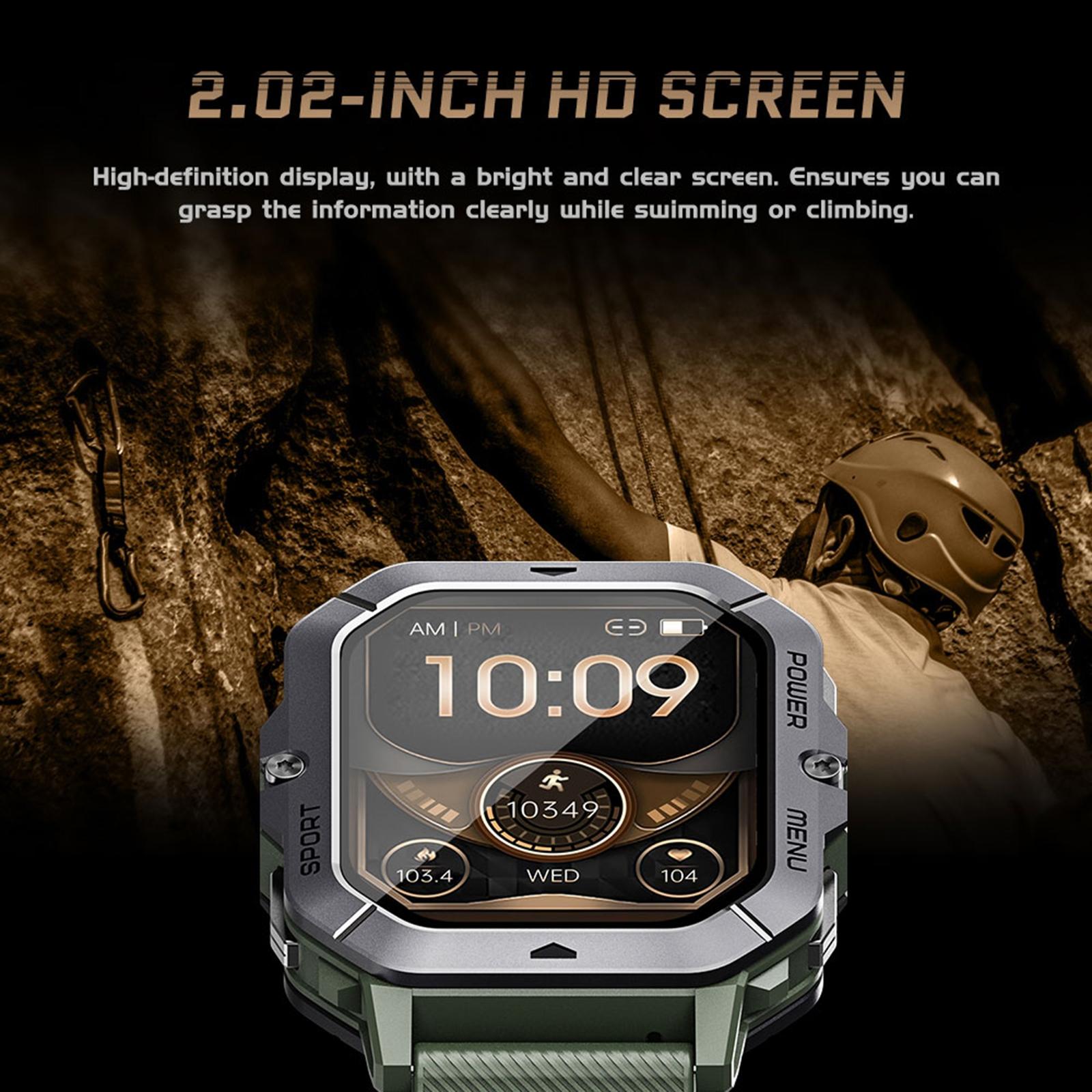 2.02 Inch Sport Smart Watch Support Bluetooth Call / Sleep / Blood Oxygen / Heart Rate / Blood Pressure Health Monitor - Black 5