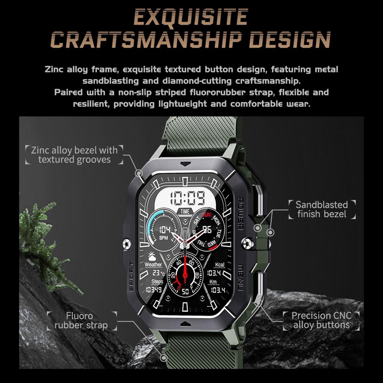 2.02 Inch Sport Smart Watch Support Bluetooth Call / Sleep / Blood Oxygen / Heart Rate / Blood Pressure Health Monitor - Black 6