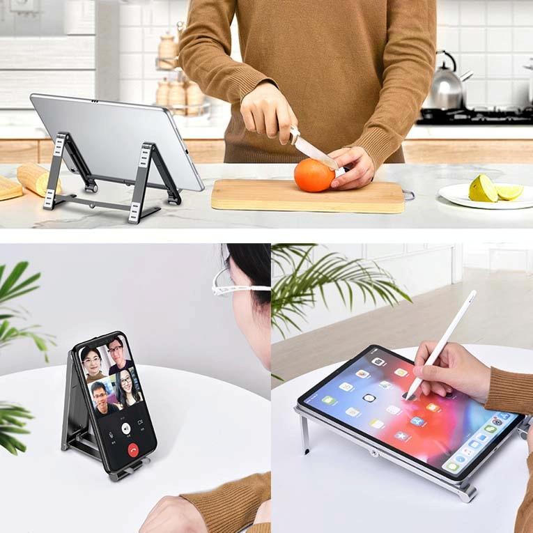 Foldable Metal Laptop Stand for Cooling and Ergonomic - Gray 6