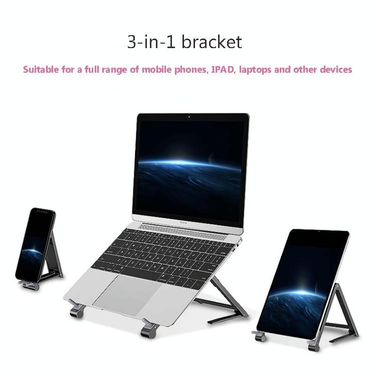 Foldable Metal Laptop Stand for Cooling and Ergonomic - Gray 8