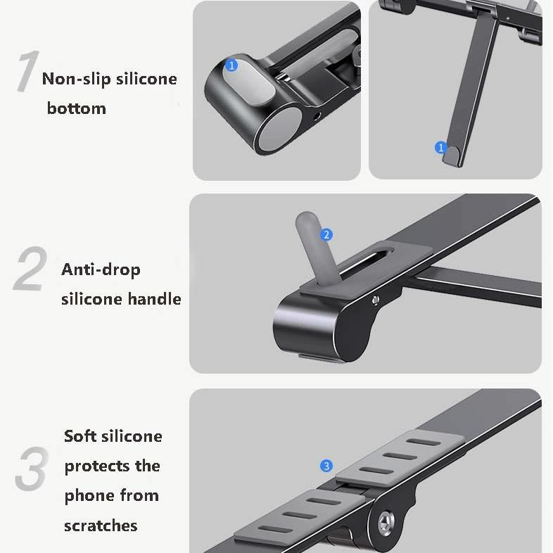 Foldable Metal Laptop Stand for Cooling and Ergonomic - Gray 10