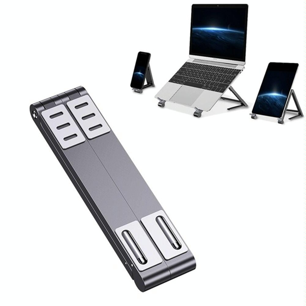 Foldable Metal Laptop Stand for Cooling and Ergonomic - Gray 13