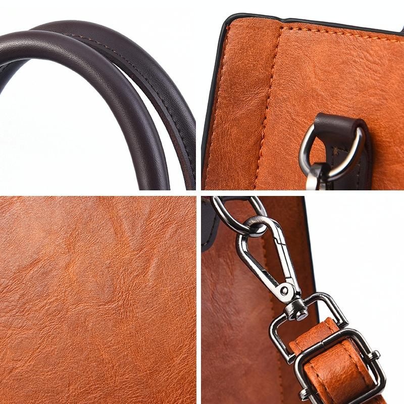 Retro Square Handbag for Commuting - Vintage Style - Red 7