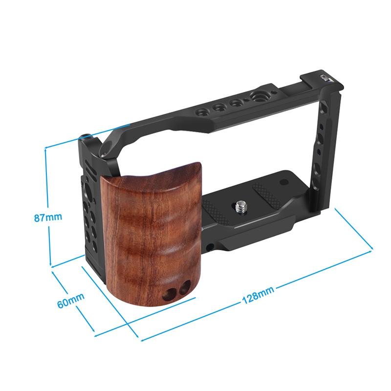 Wooden Handle Alloy Rabbit Cage For Sony Zv-E10 Camera - Black 3