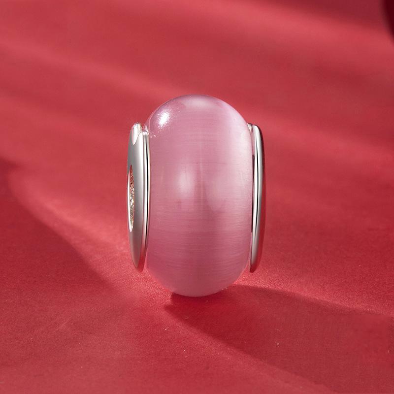 925 Sterling Silver Oxidized Love Glass Diy Beads 3