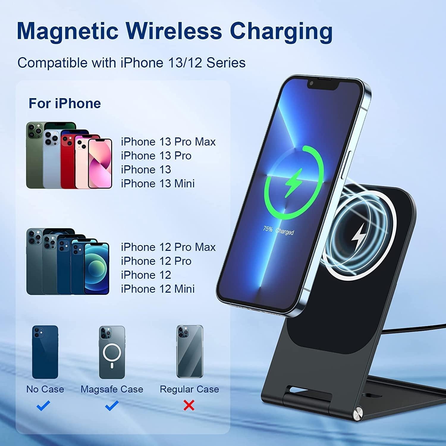 15W Magnetic Wireless Charger For Iphone 12+ - Black 4