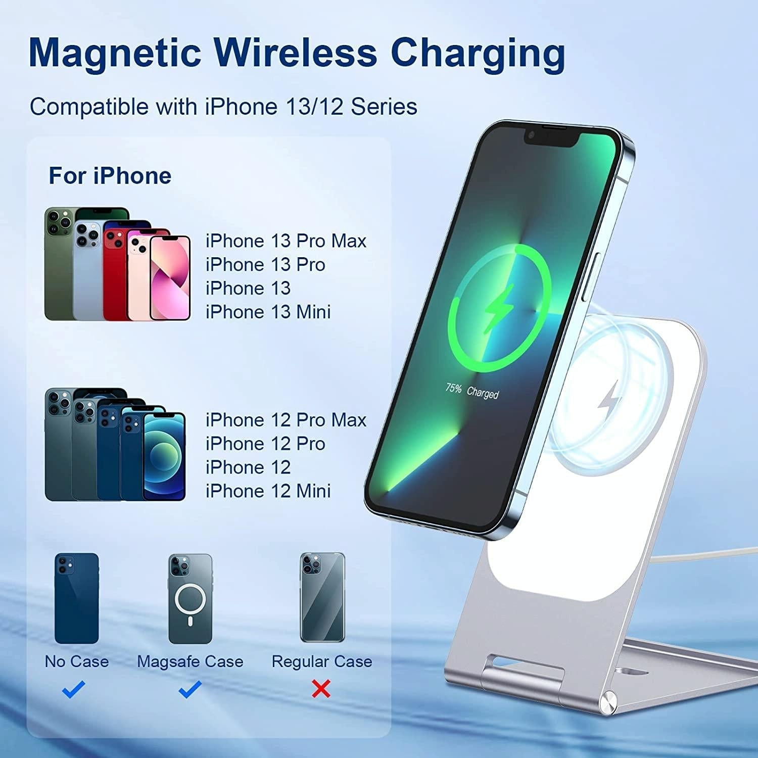 15W Magnetic Wireless Charger For Iphone 12+ - Black 9