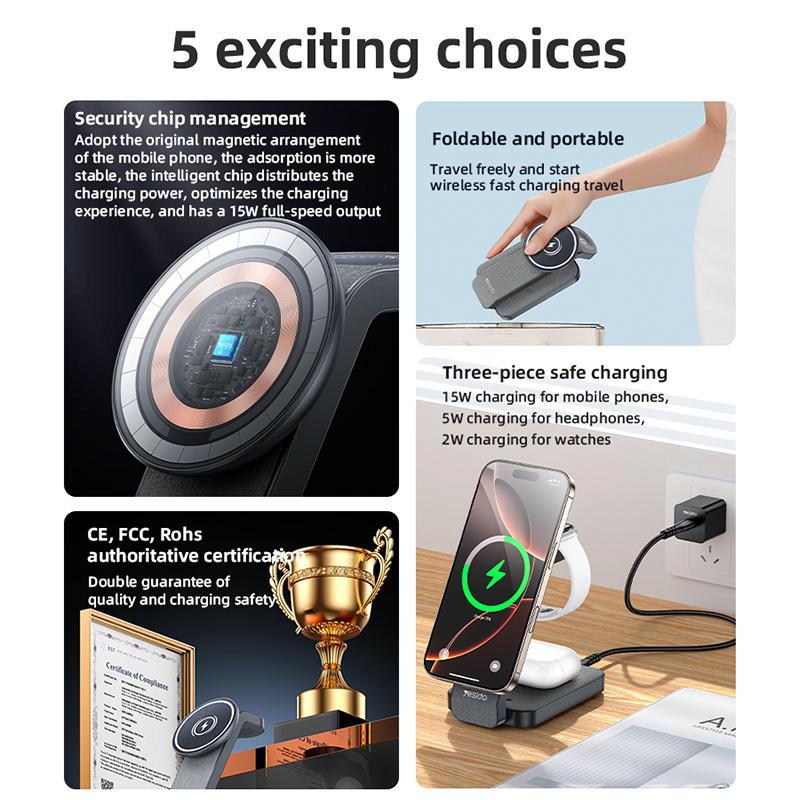 4 In 1 Magnetic Wireless Charging Stand With Night Light 5