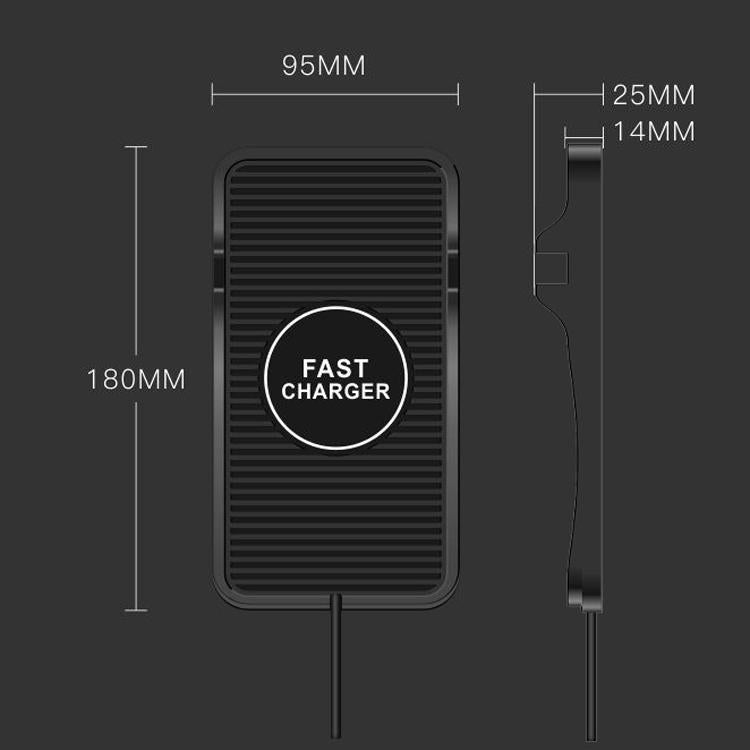 2-in-1 Non-slip Wireless Charger for C7 Car Navigation - Black 4
