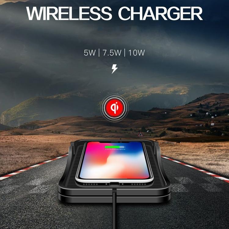 2-in-1 Non-slip Wireless Charger for C7 Car Navigation - Black 5