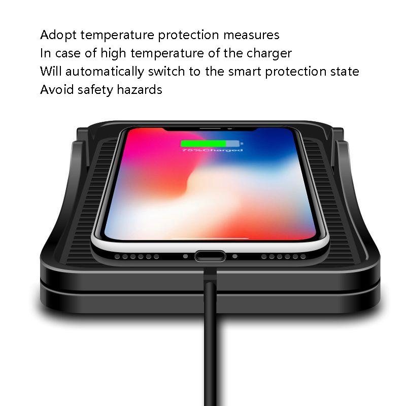 2-in-1 Non-slip Wireless Charger for C7 Car Navigation - Black 6