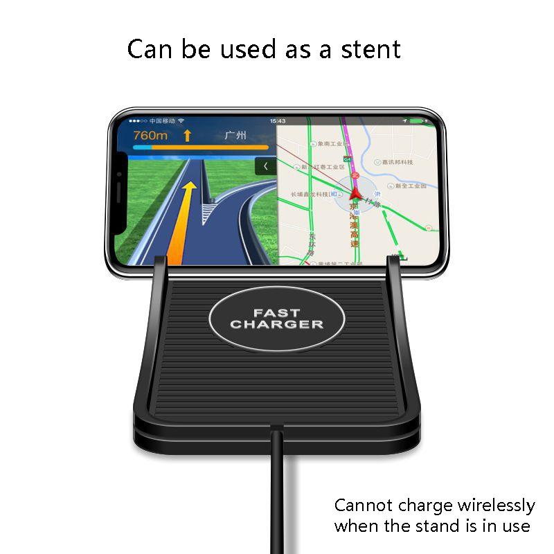 2-in-1 Non-slip Wireless Charger for C7 Car Navigation - Black 7