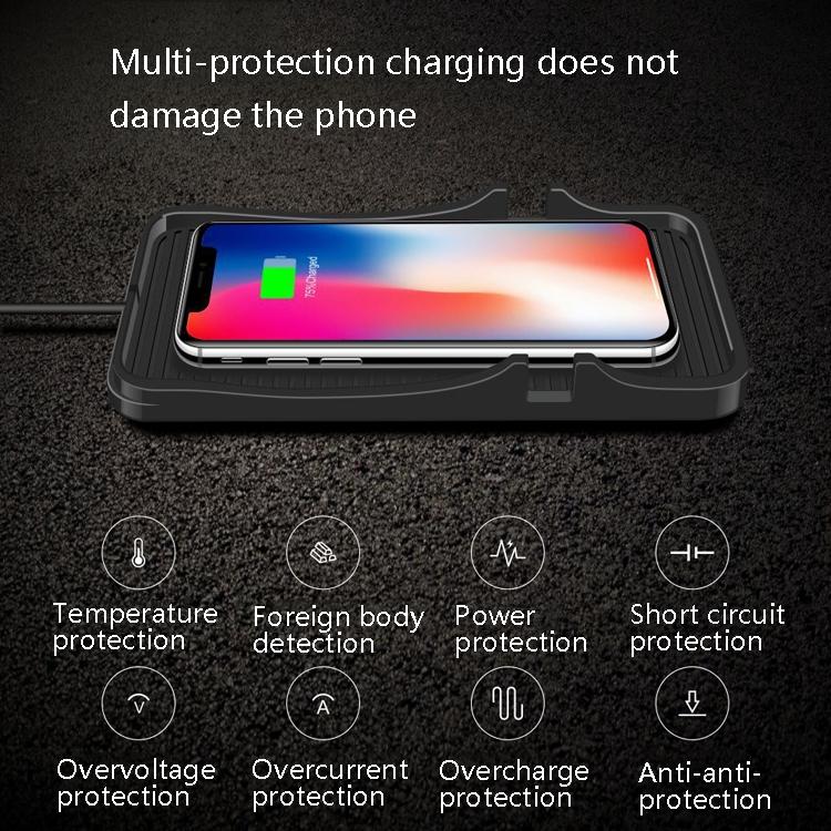 2-in-1 Non-slip Wireless Charger for C7 Car Navigation - Black 8