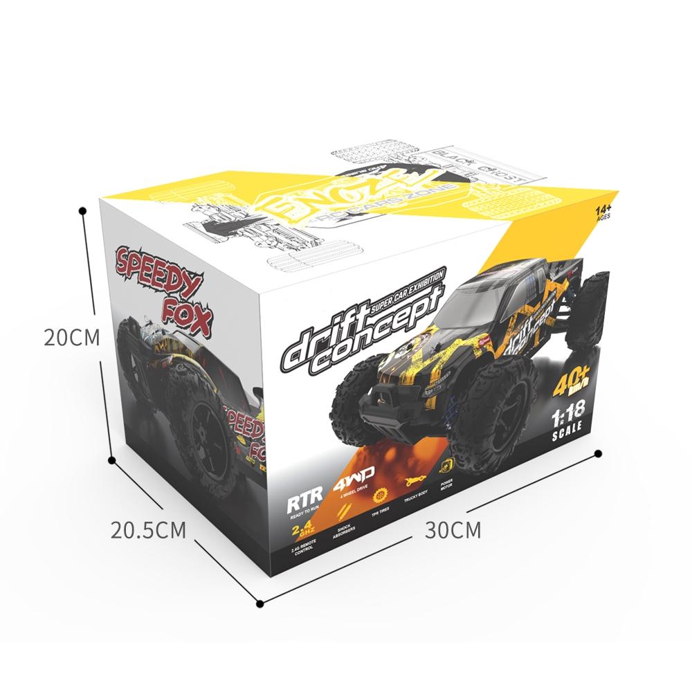 High Speed 4wd Rc Car - 1 18 Scale - Yellow 9