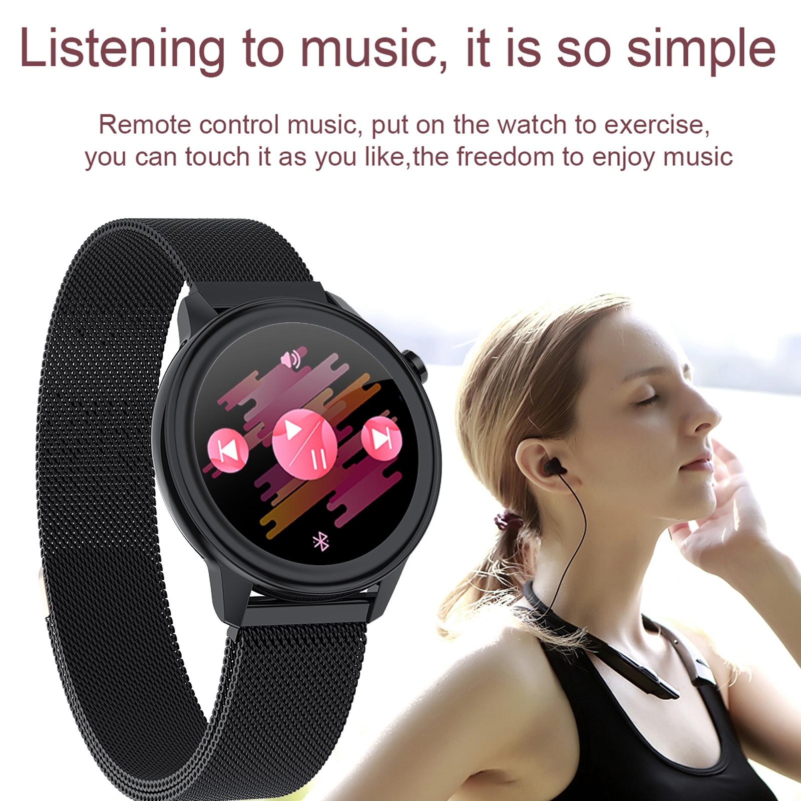 1.3 Inch Tft Colour Screen Ip68 Waterproof Women Smart Watch Support Body Temperature Monitor / Blood Pressure Monitor / Menstrual Cycle Reminder Black 6