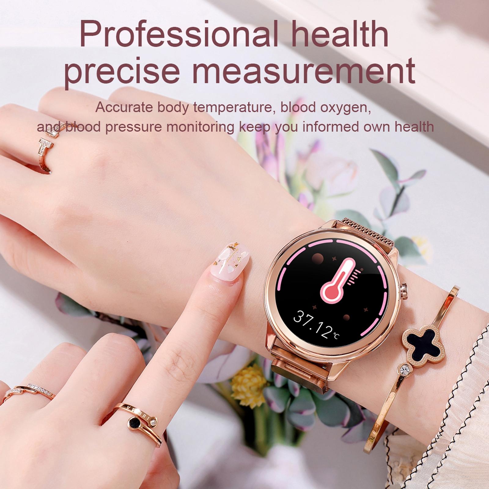 1.3 Inch Tft Colour Screen Ip68 Waterproof Women Smart Watch Support Body Temperature Monitor / Blood Pressure Monitor / Menstrual Cycle Reminder Black 9