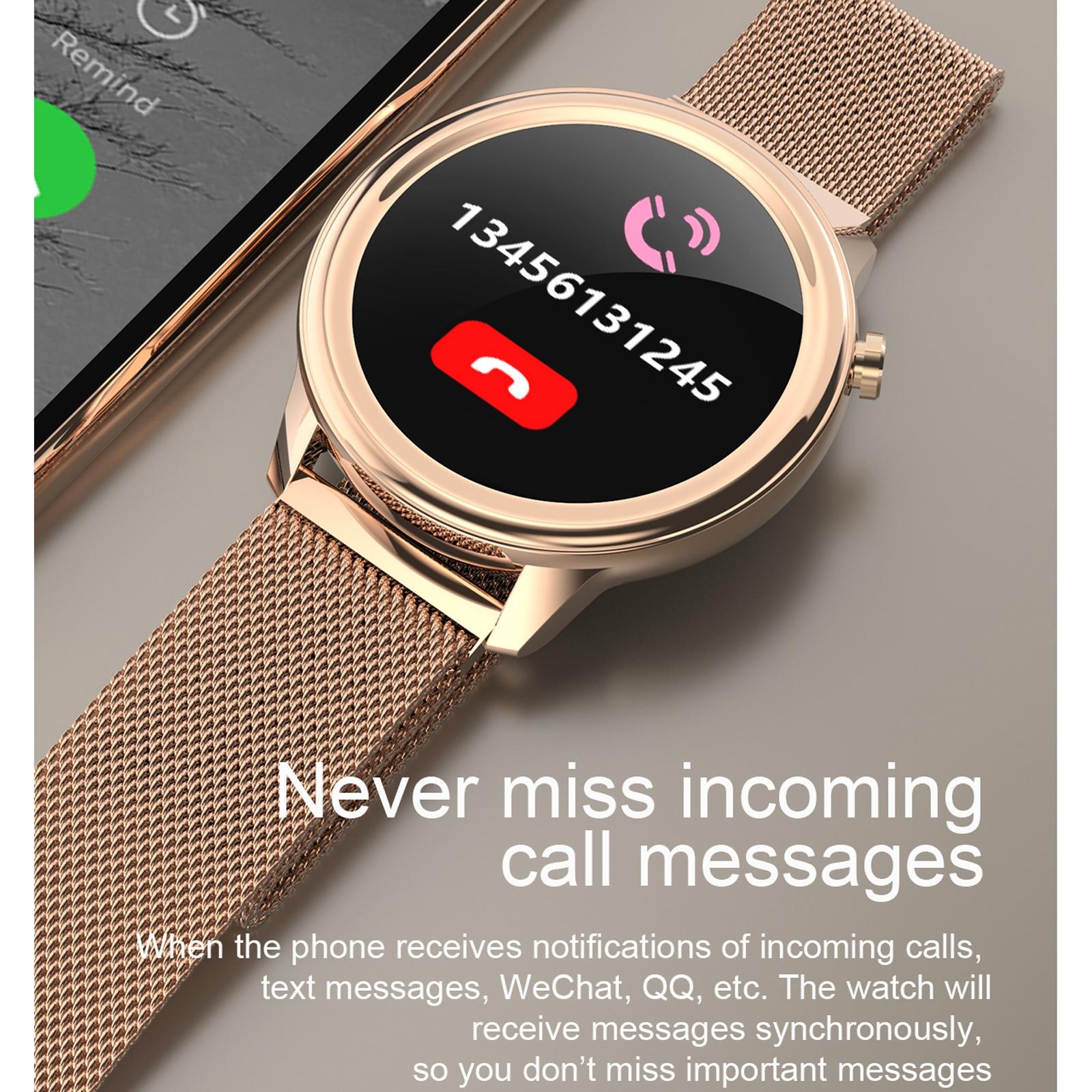 1.3 Inch Tft Colour Screen Ip68 Waterproof Women Smart Watch Support Body Temperature Monitor / Blood Pressure Monitor / Menstrual Cycle Reminder Black 14