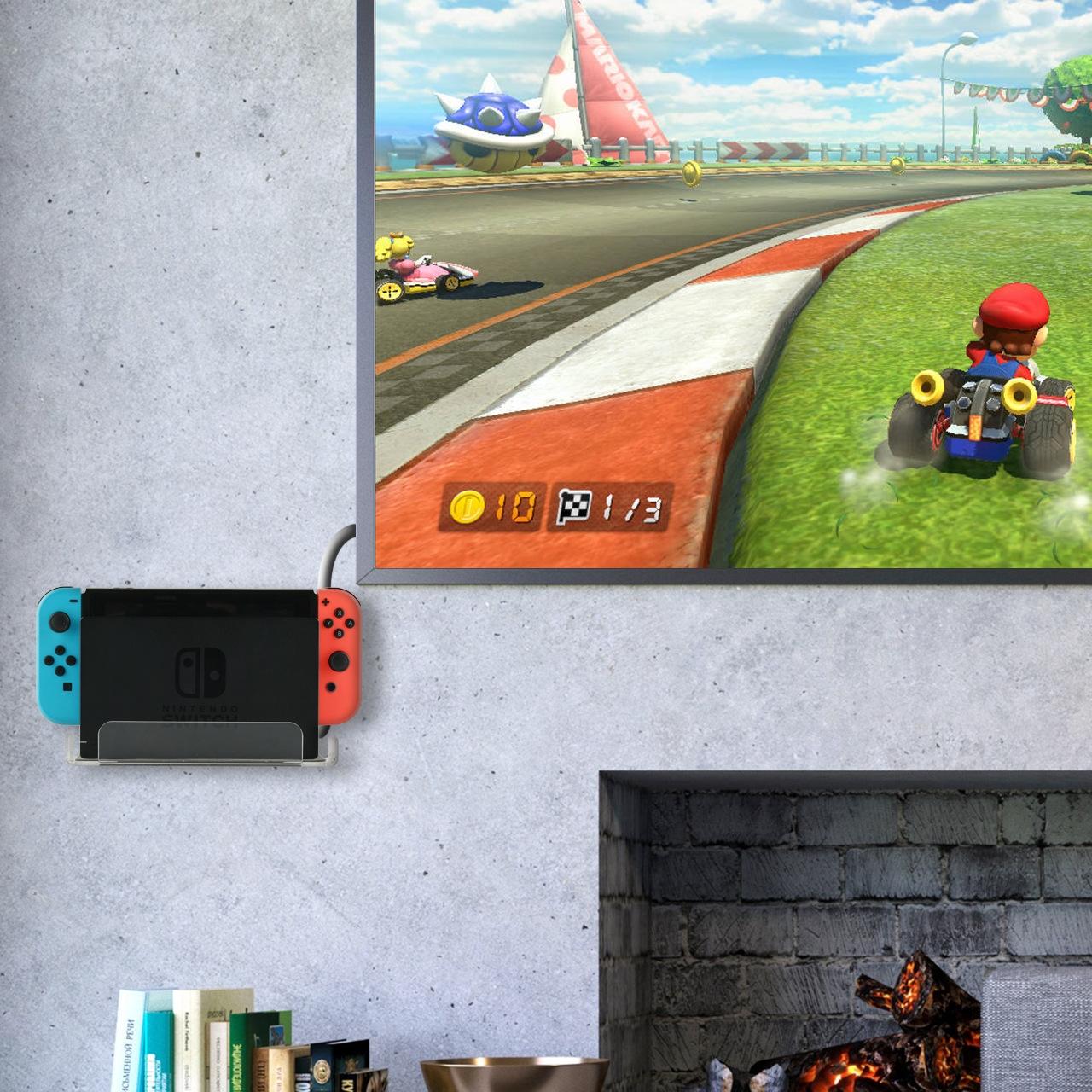 Nintendo Switch Console Wall Mount Storage Rack - Black 8