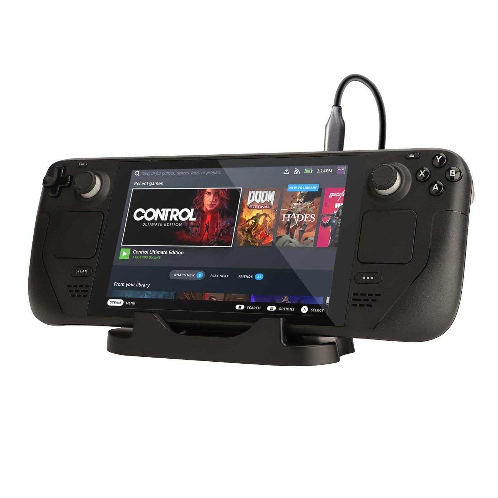 Steam Deck Console Base with Mobile Phone Bracket - Black 3