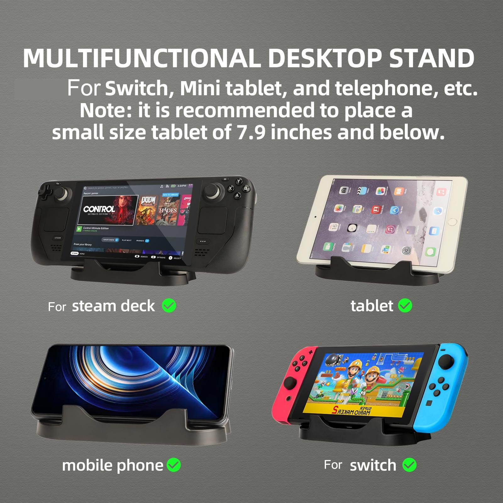 Steam Deck Console Base with Mobile Phone Bracket - Black 10