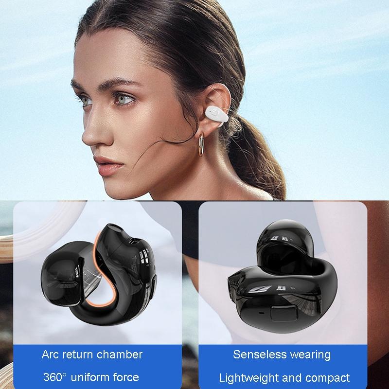 Wireless Clip-on Bluetooth Earphone for Sports and Gaming - Black 7